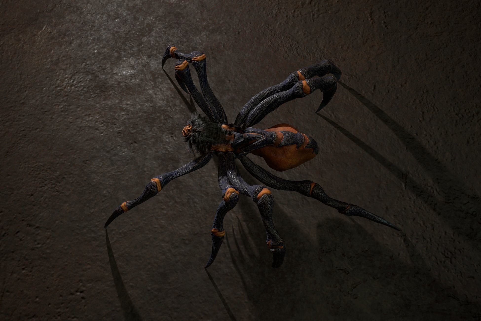 Spider 2 flying Low-poly 3D model_3