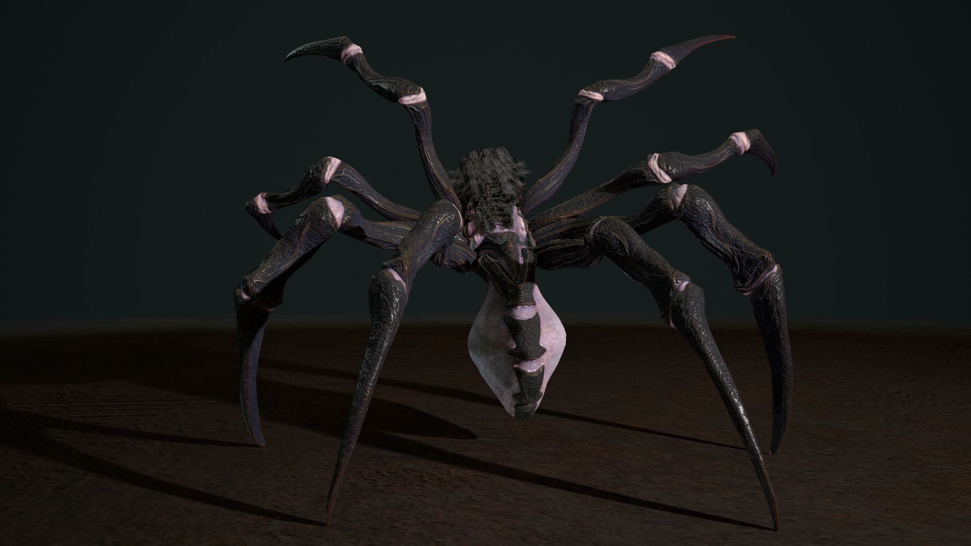 Spider 2 flying Low-poly 3D model_9