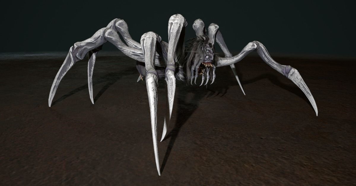 Spider 2 flying Low-poly 3D model_19