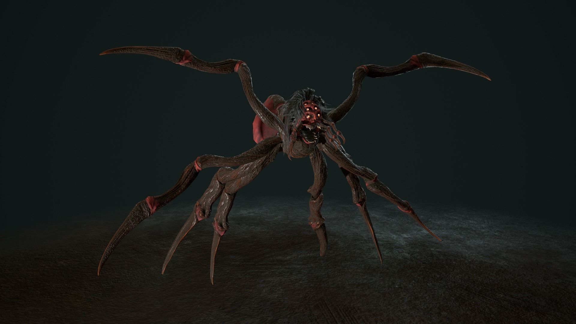 Spider 2 flying Low-poly 3D model_11