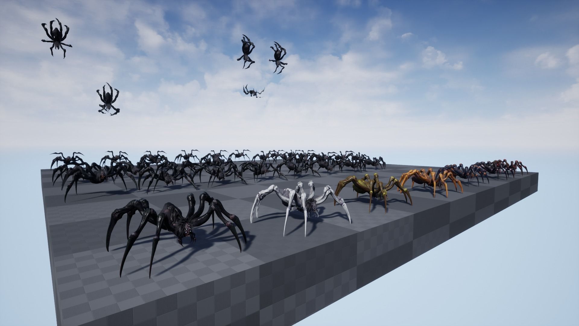 Spider 2 flying Low-poly 3D model_35