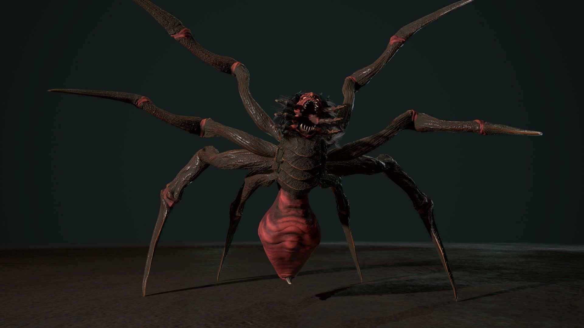 Spider 2 flying Low-poly 3D model_6