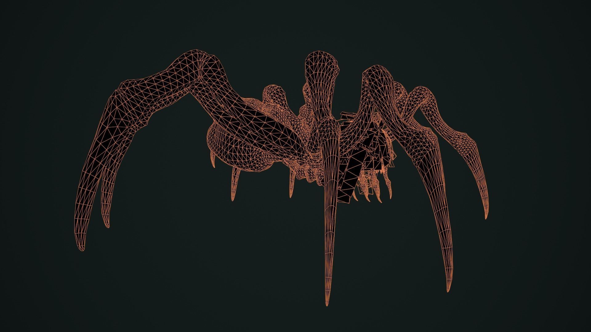 Spider 2 flying Low-poly 3D model_31