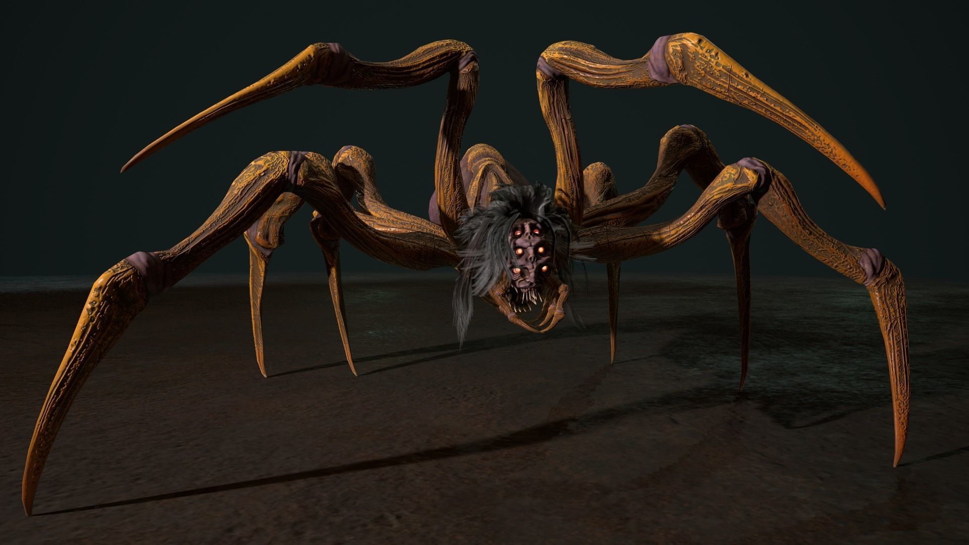 Spider 2 flying Low-poly 3D model_16