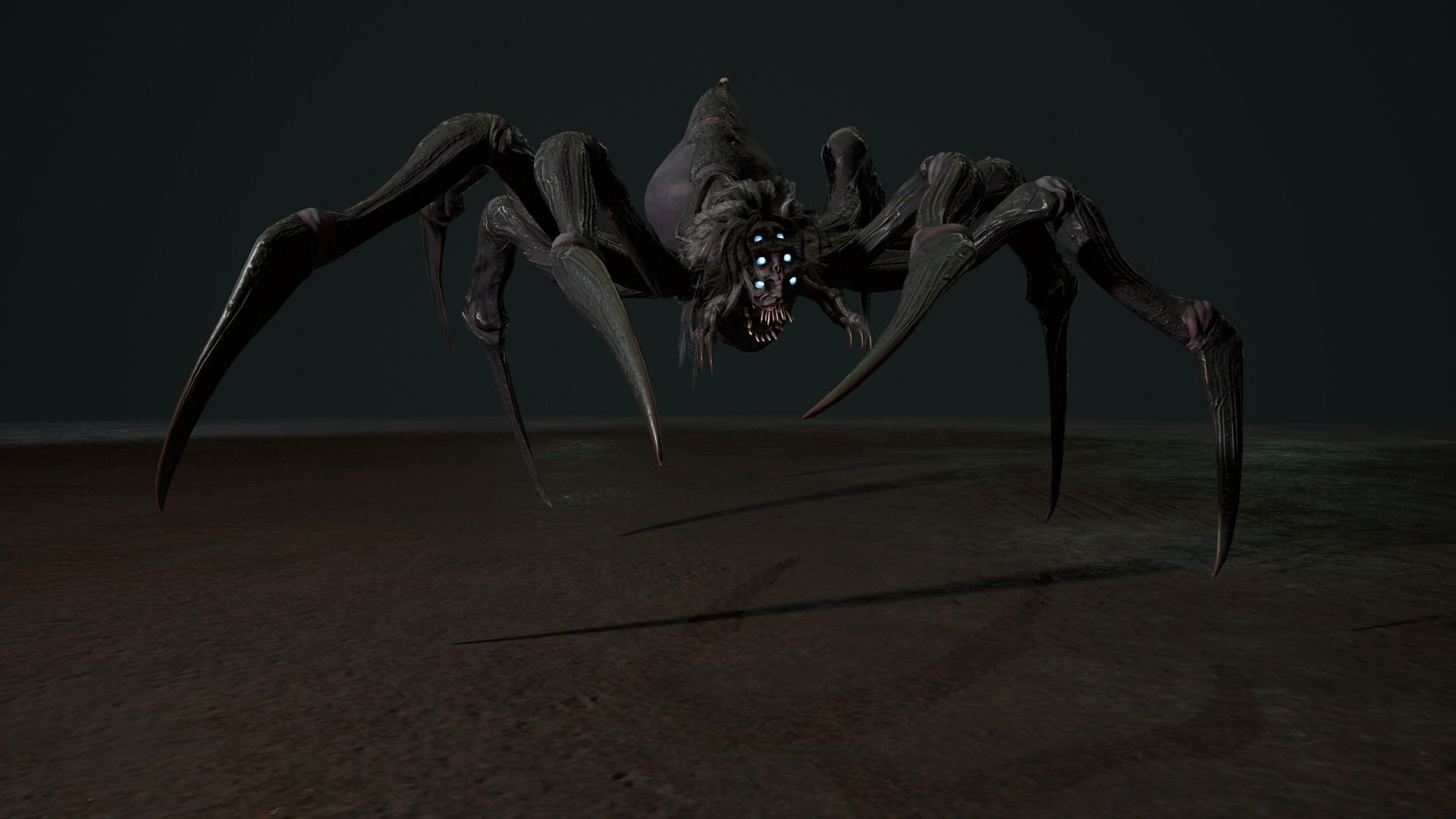Spider 2 flying Low-poly 3D model_17