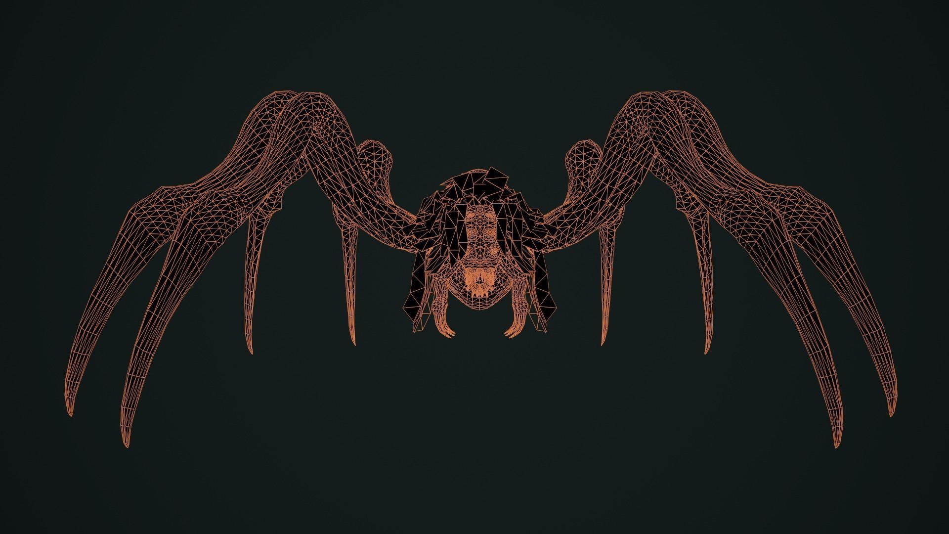 Spider 2 flying Low-poly 3D model_29