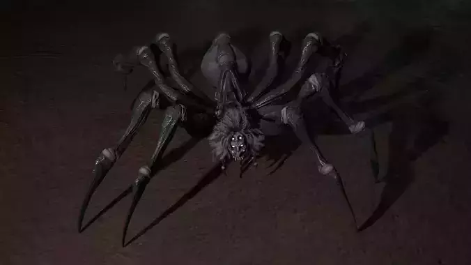 Spider 2 flying Low-poly 3D model