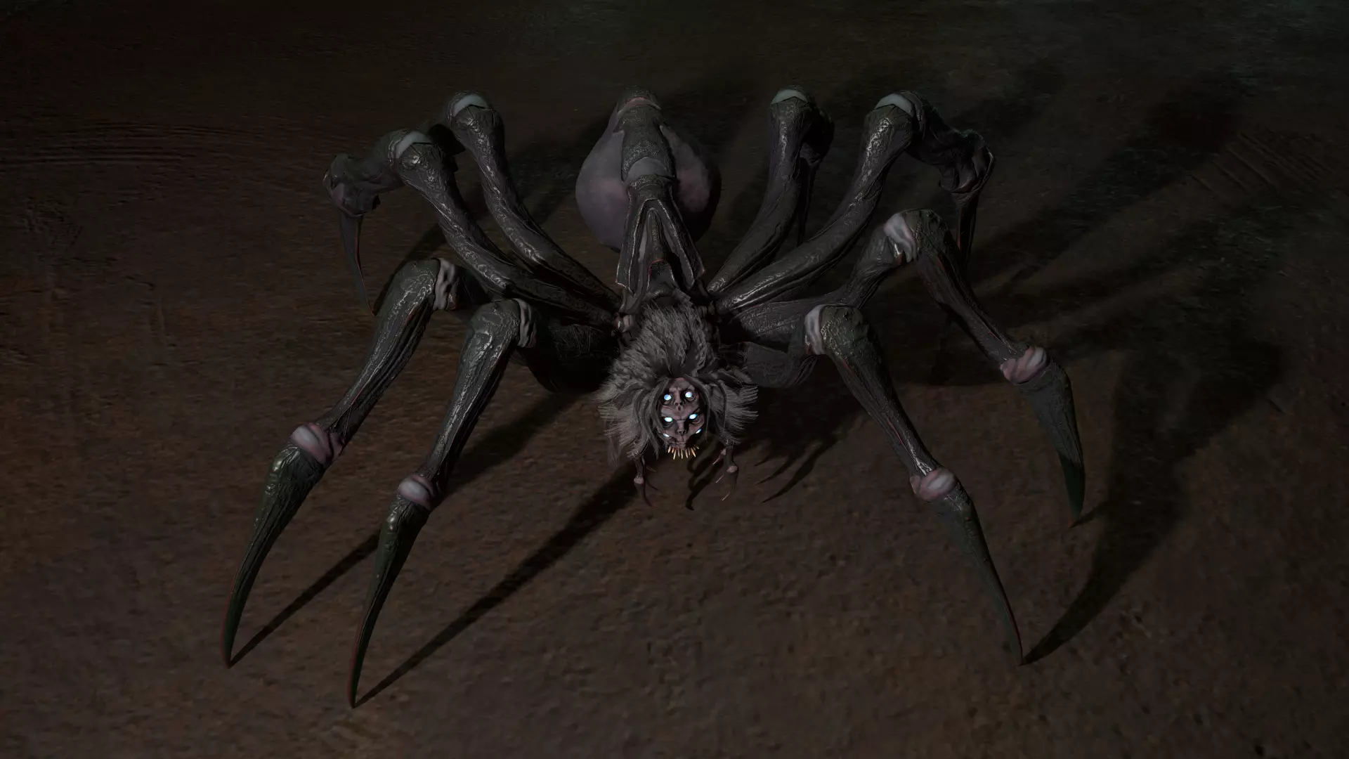 Spider 2 flying Low-poly 3D model_0