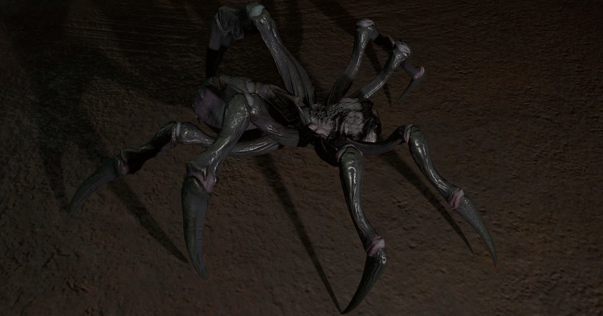 Spider 2 flying Low-poly 3D model_20