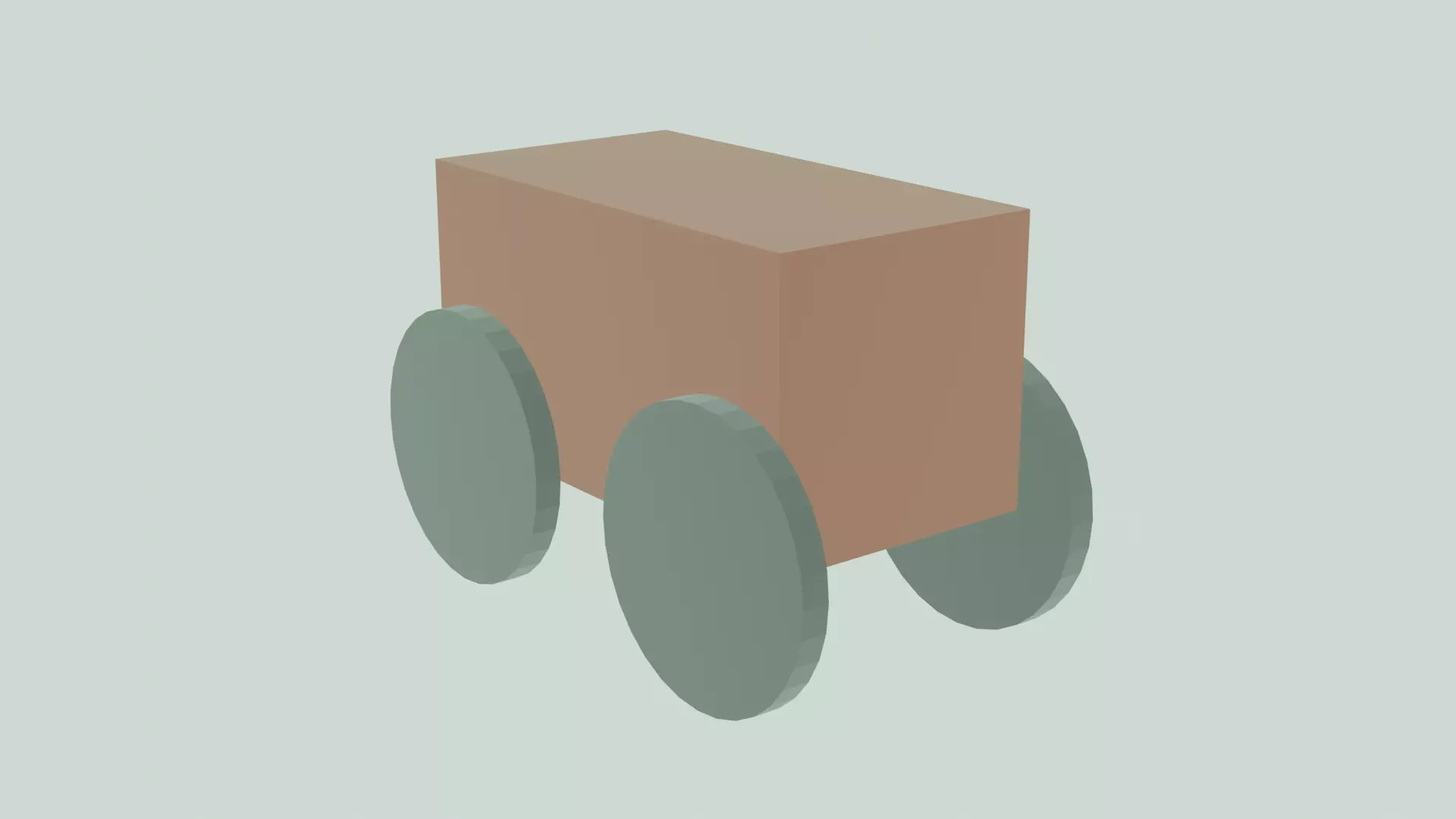 carriage cardboard box on wheels Free 3D model