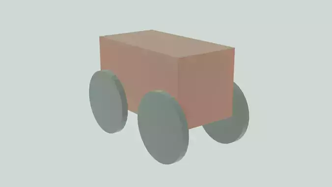 carriage cardboard box on wheels