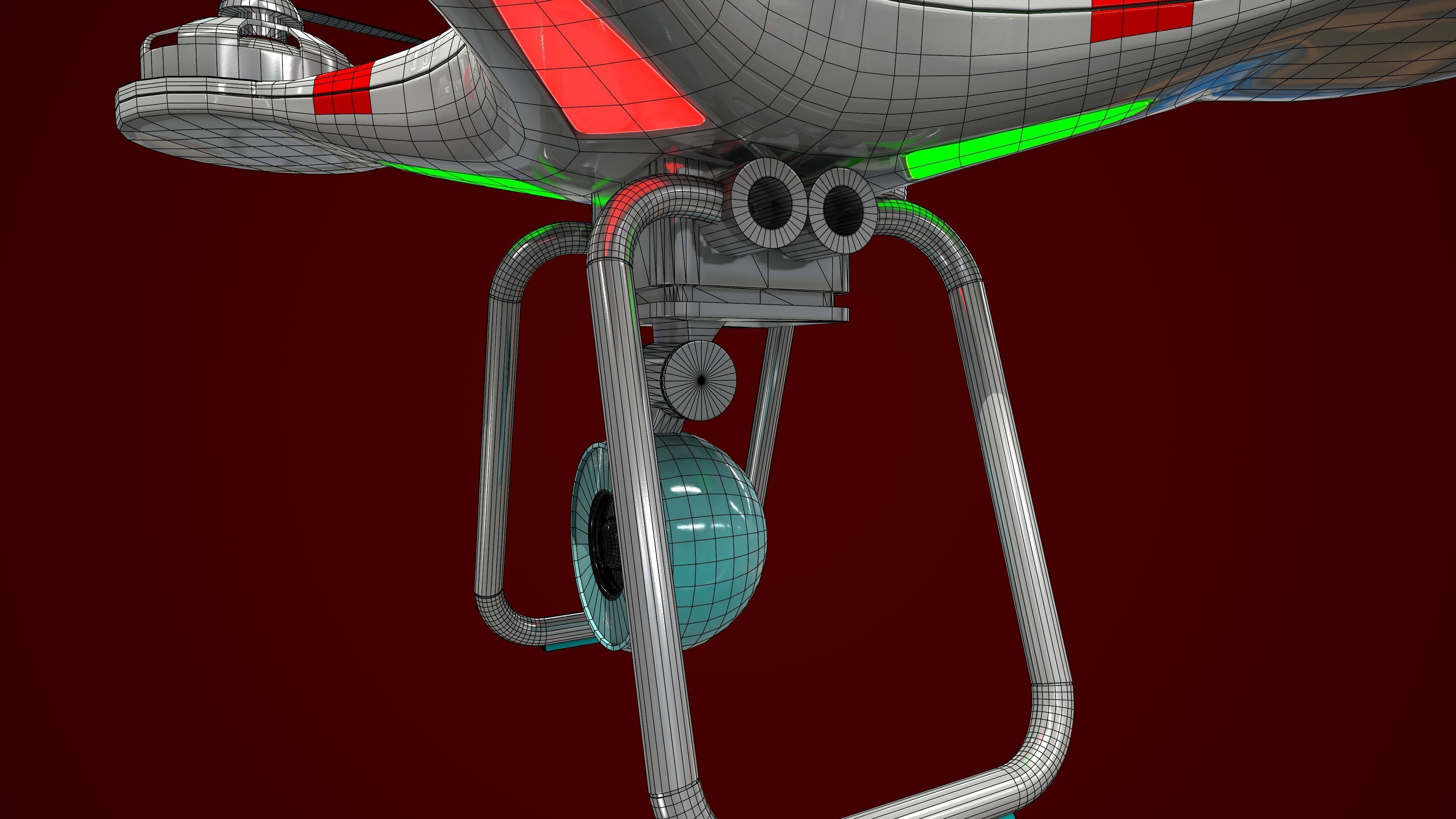 Drone with two propellers 3D model_3