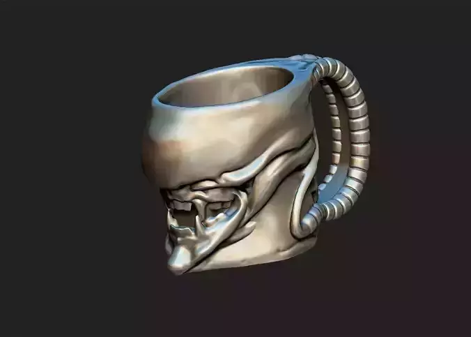 Alien Xenomorph head cup mug model