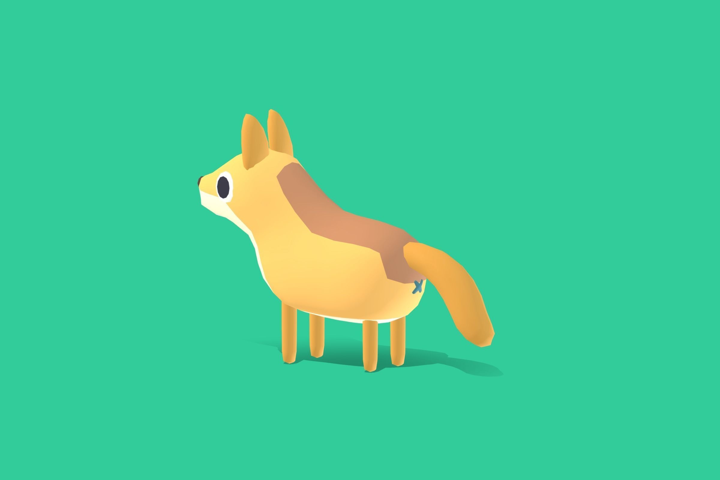 Coyote - Quirky Series Low-poly 3D model_1