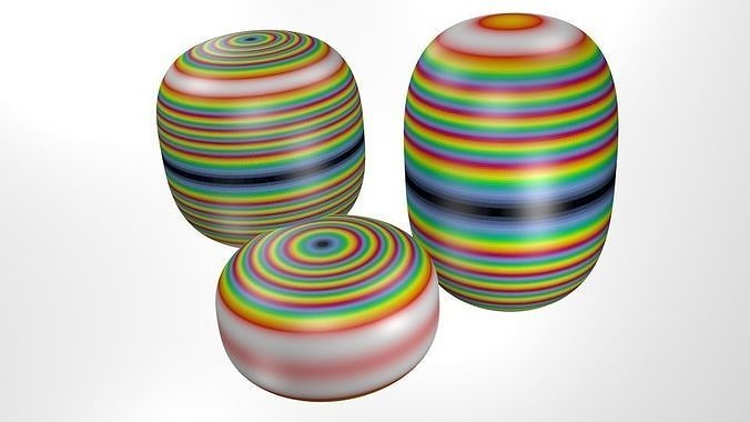 Colored superegg collection Free 3D model