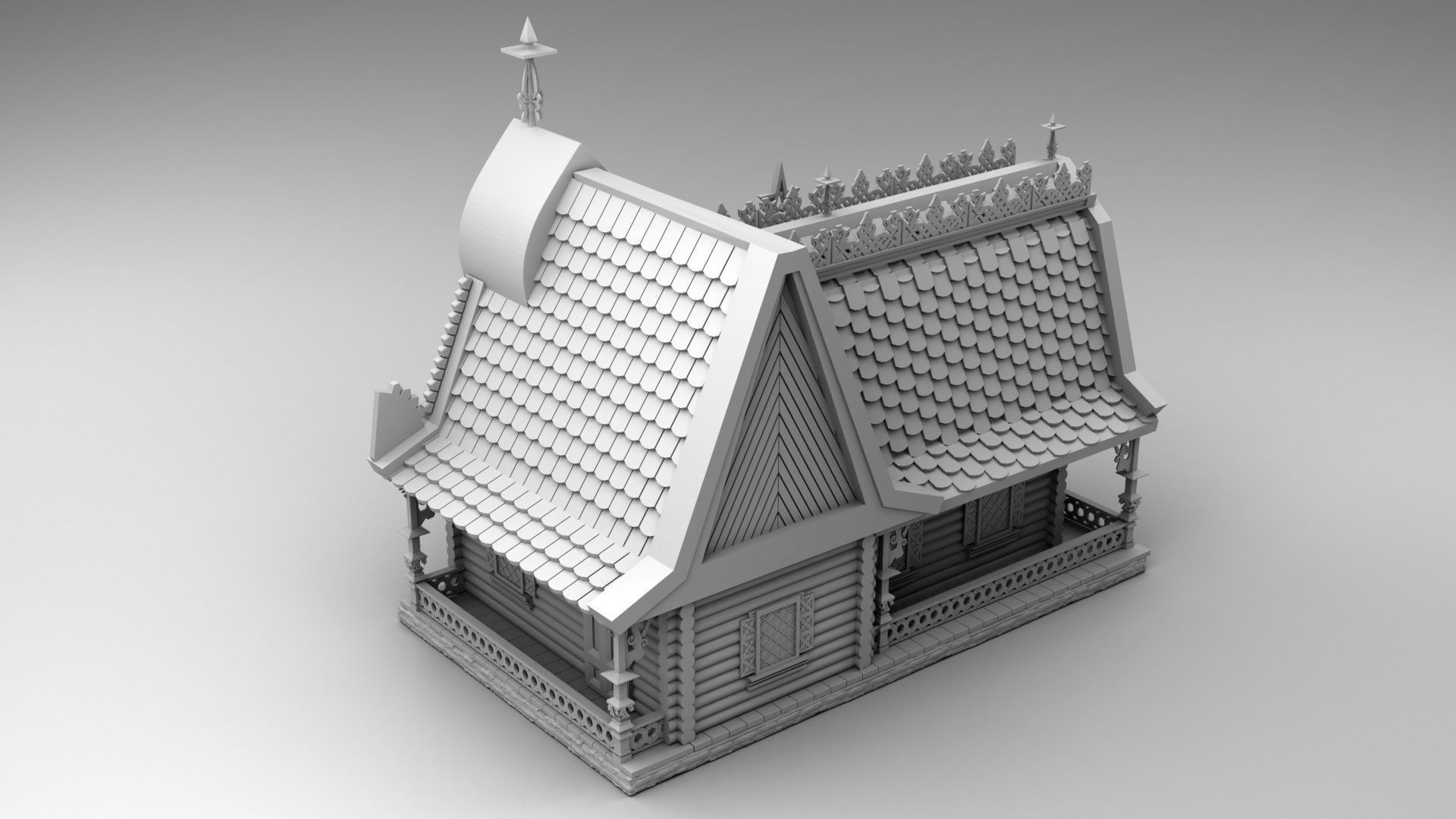 Slavic house 3D print model_1