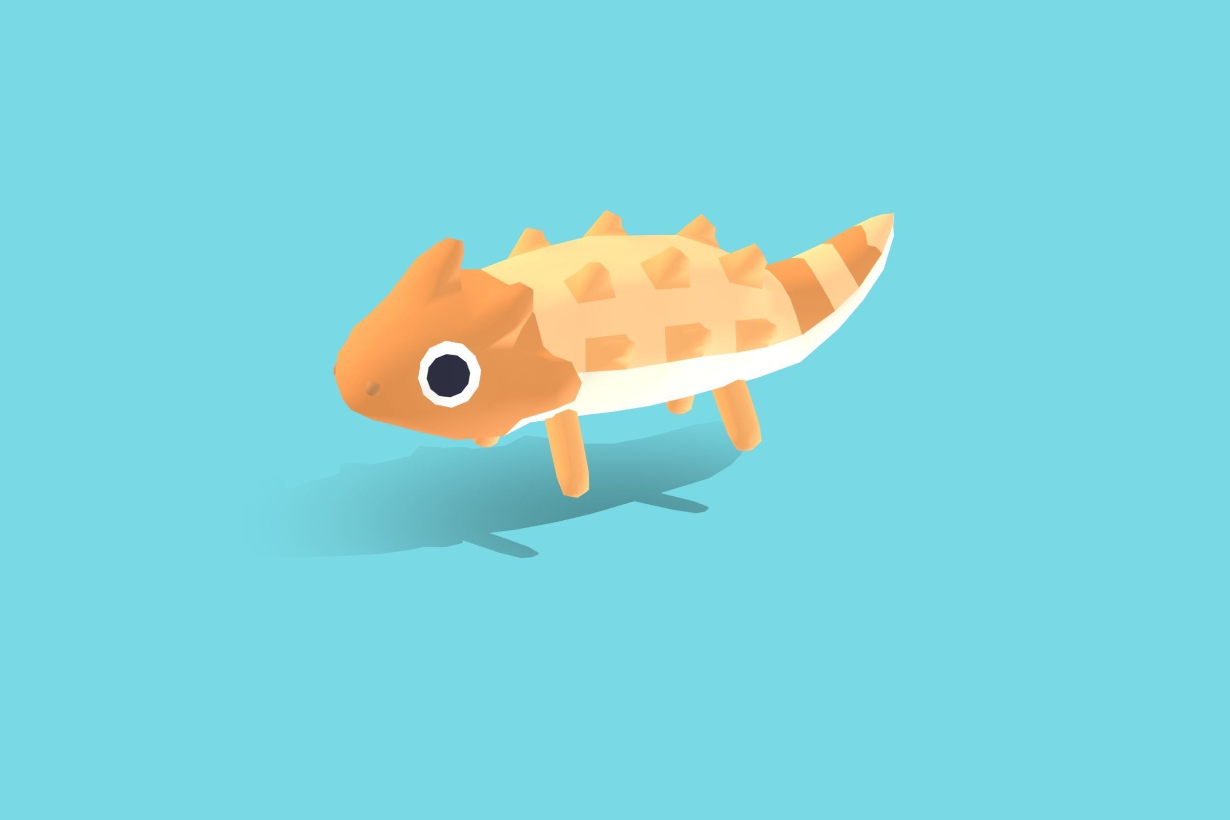 Horned Lizard - Quirky Series Low-poly 3D model_3