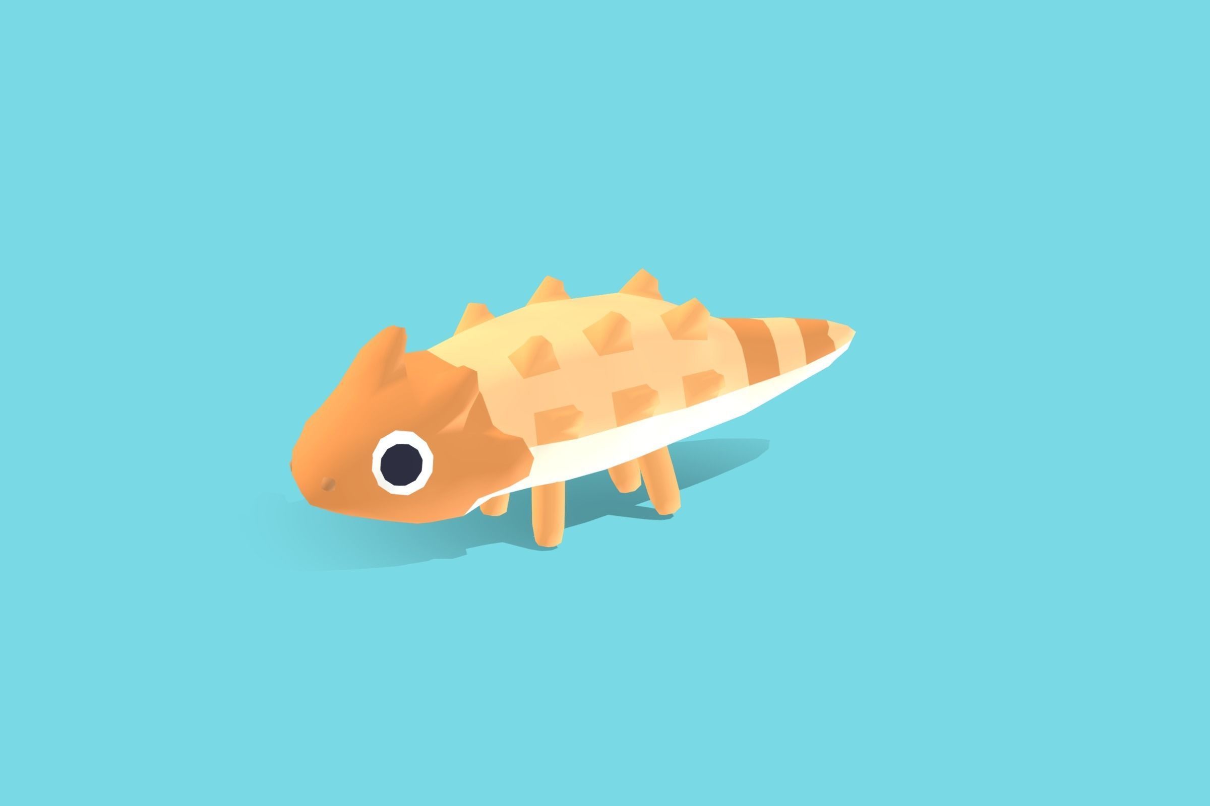 Horned Lizard - Quirky Series Low-poly 3D model_12
