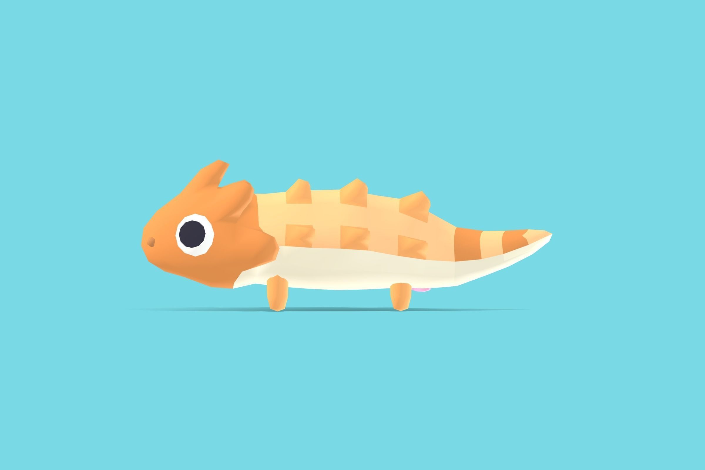 Horned Lizard - Quirky Series Low-poly 3D model_2