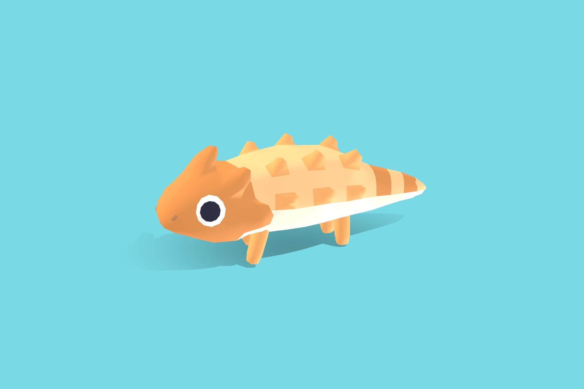 Horned Lizard - Quirky Series Low-poly 3D model_8