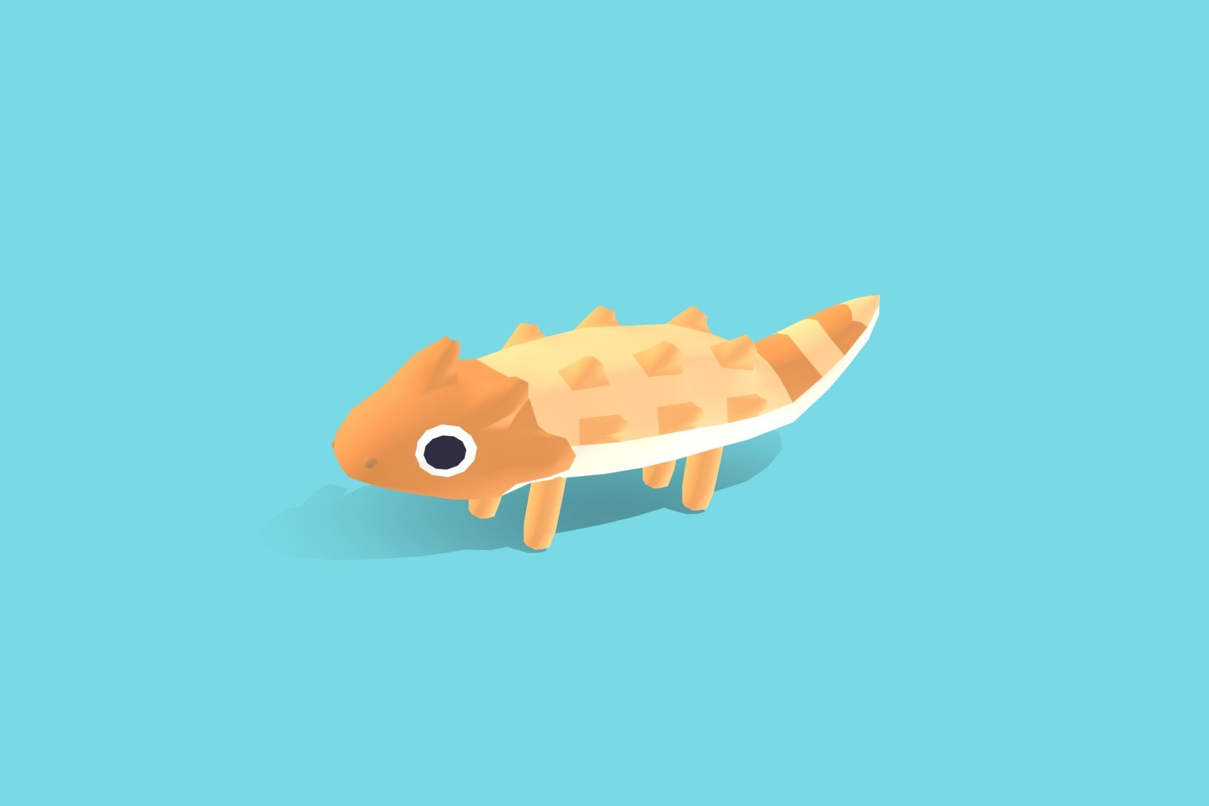 Horned Lizard - Quirky Series Low-poly 3D model_10