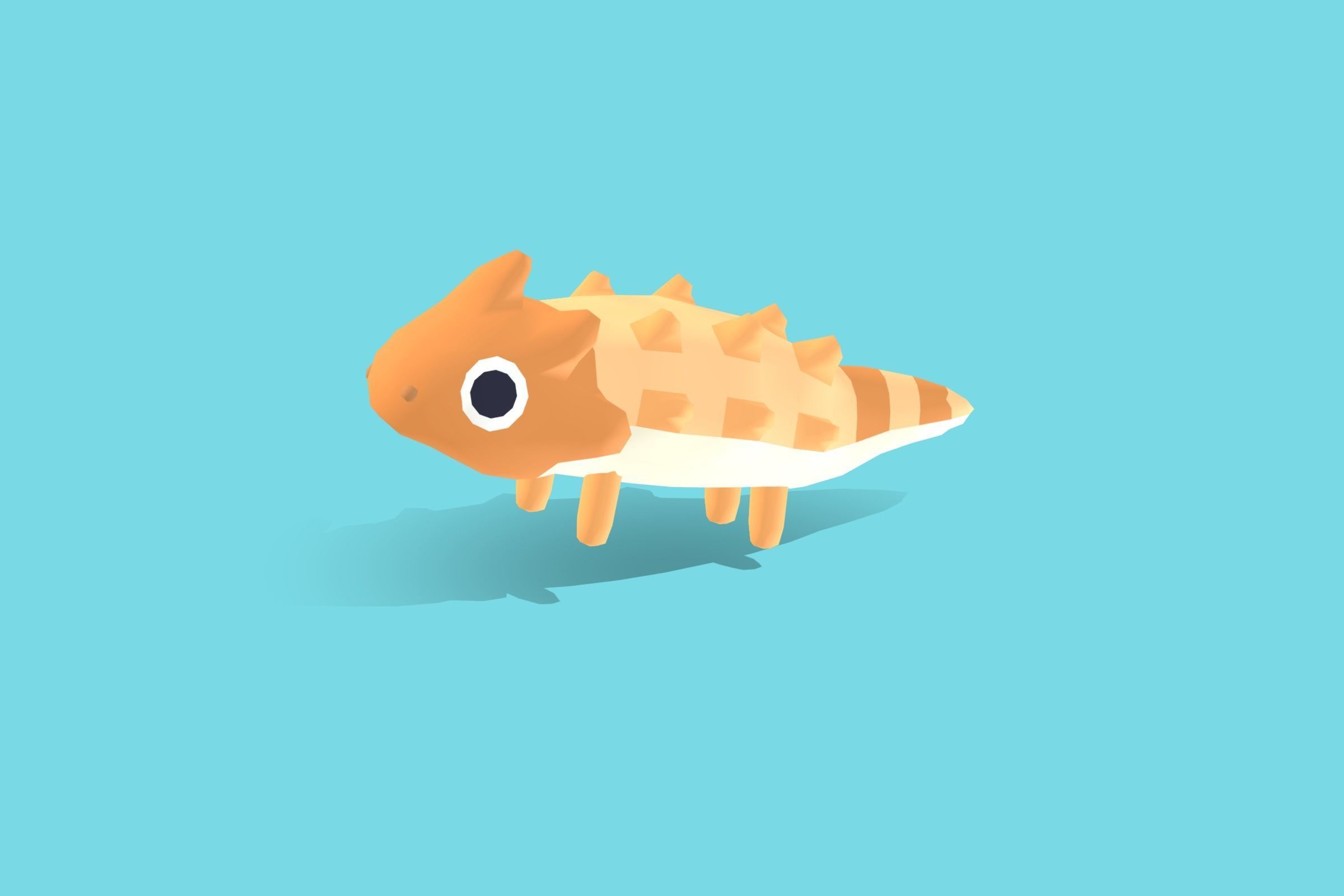 Horned Lizard - Quirky Series Low-poly 3D model_9