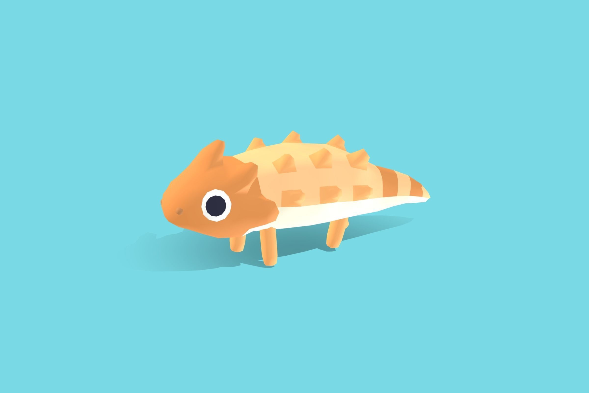 Horned Lizard - Quirky Series Low-poly 3D model_6