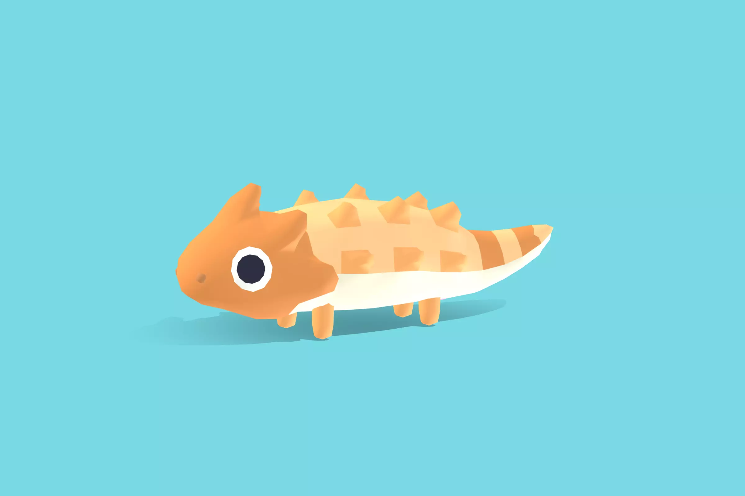Horned Lizard - Quirky Series Low-poly 3D model_0