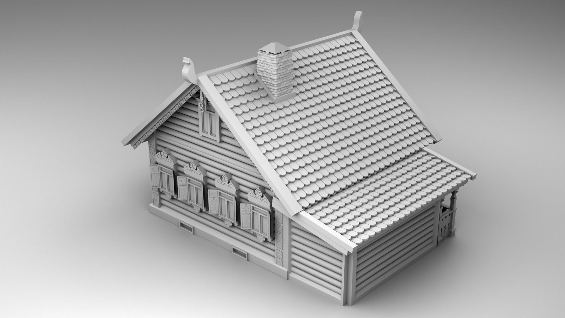 Slavic house 3D print model_1