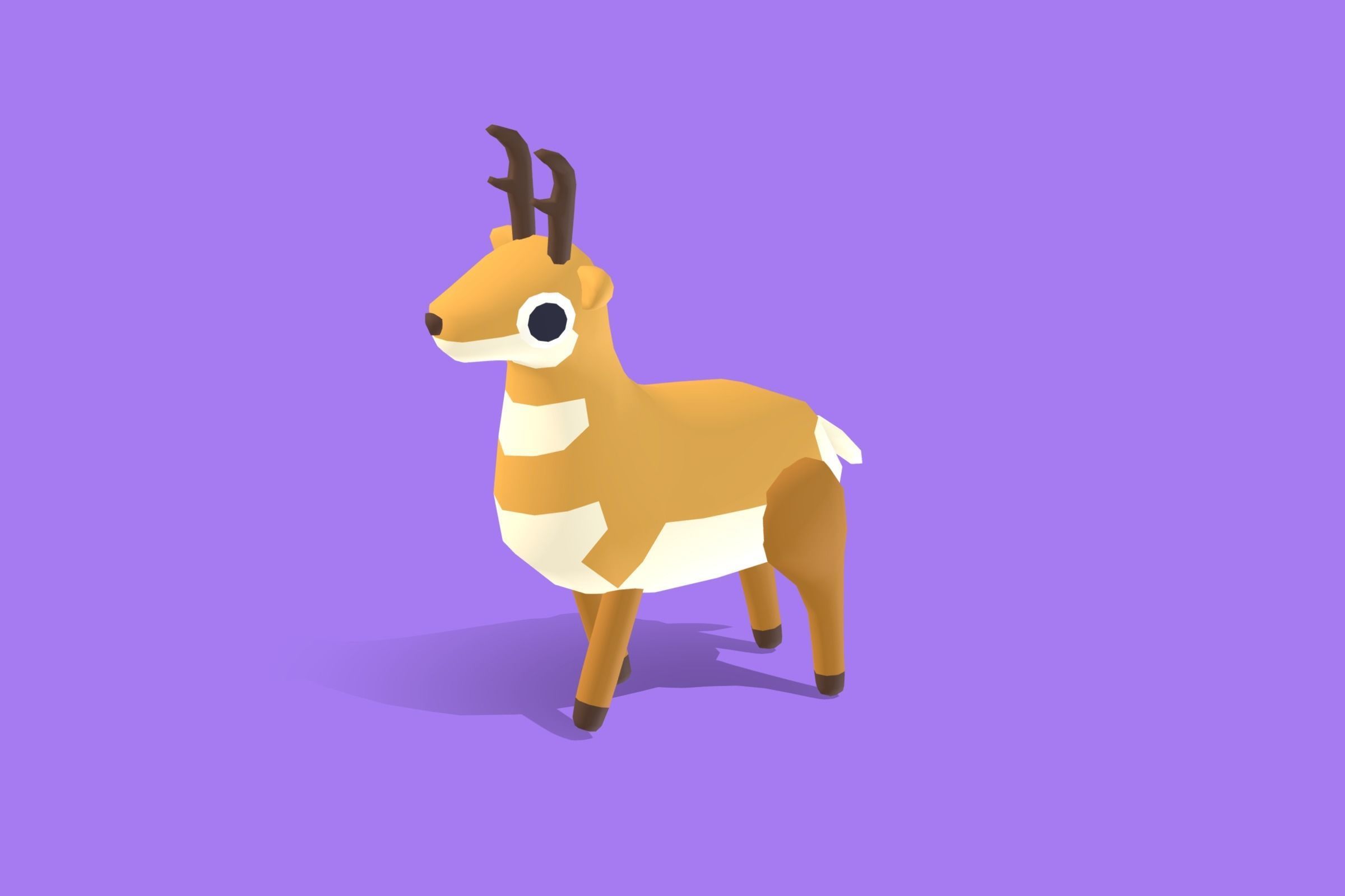 Pronghorn - Quirky Series Low-poly 3D model_8