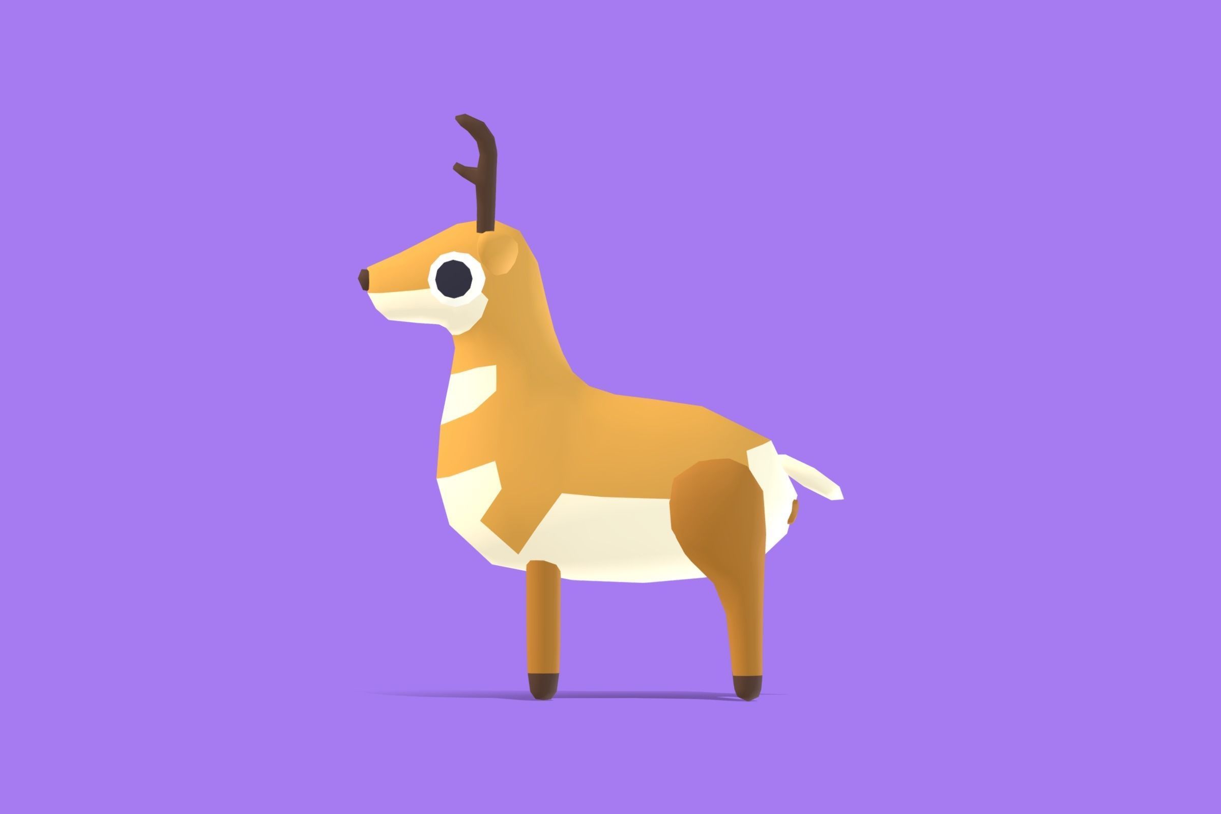 Pronghorn - Quirky Series Low-poly 3D model_2