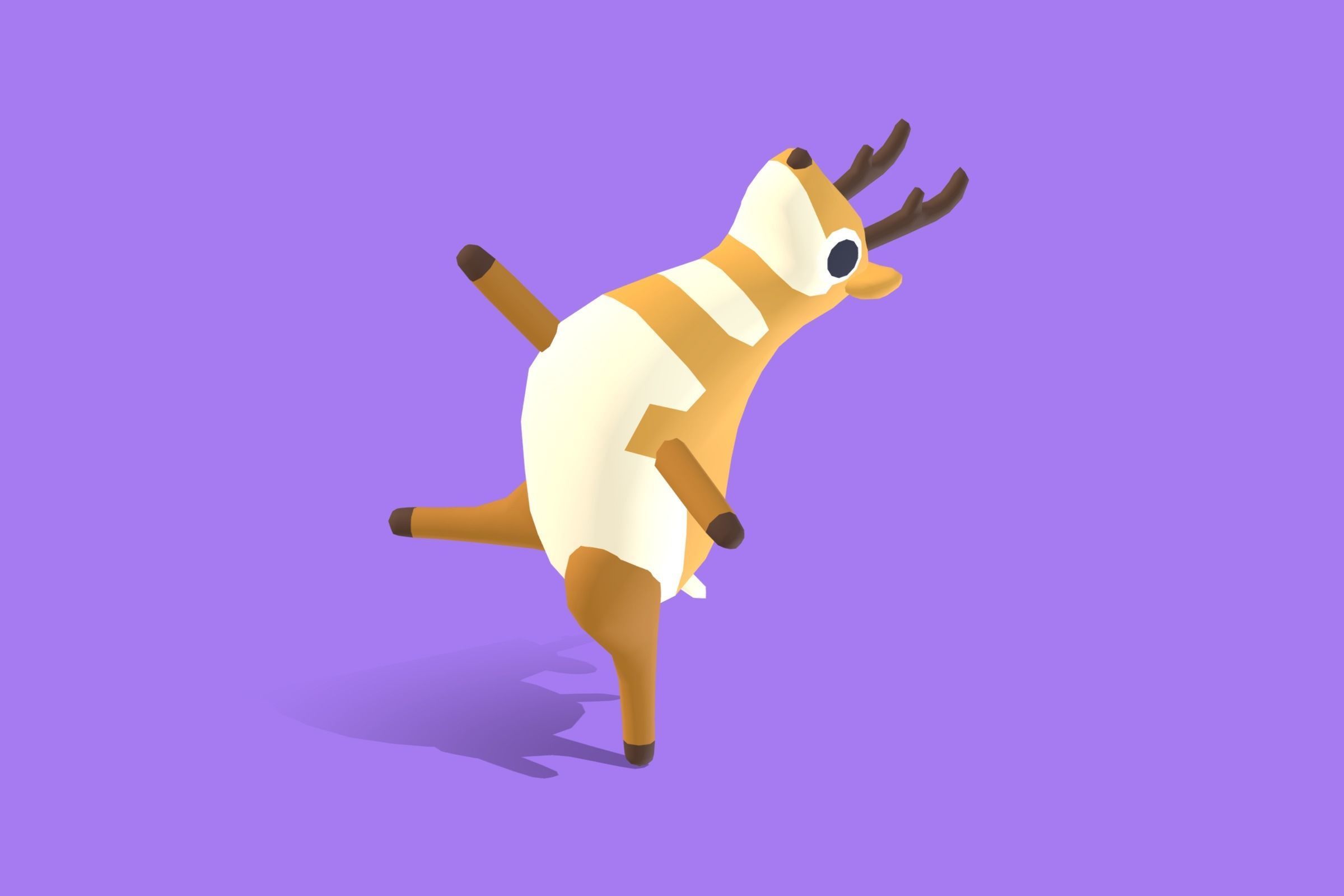 Pronghorn - Quirky Series Low-poly 3D model_7