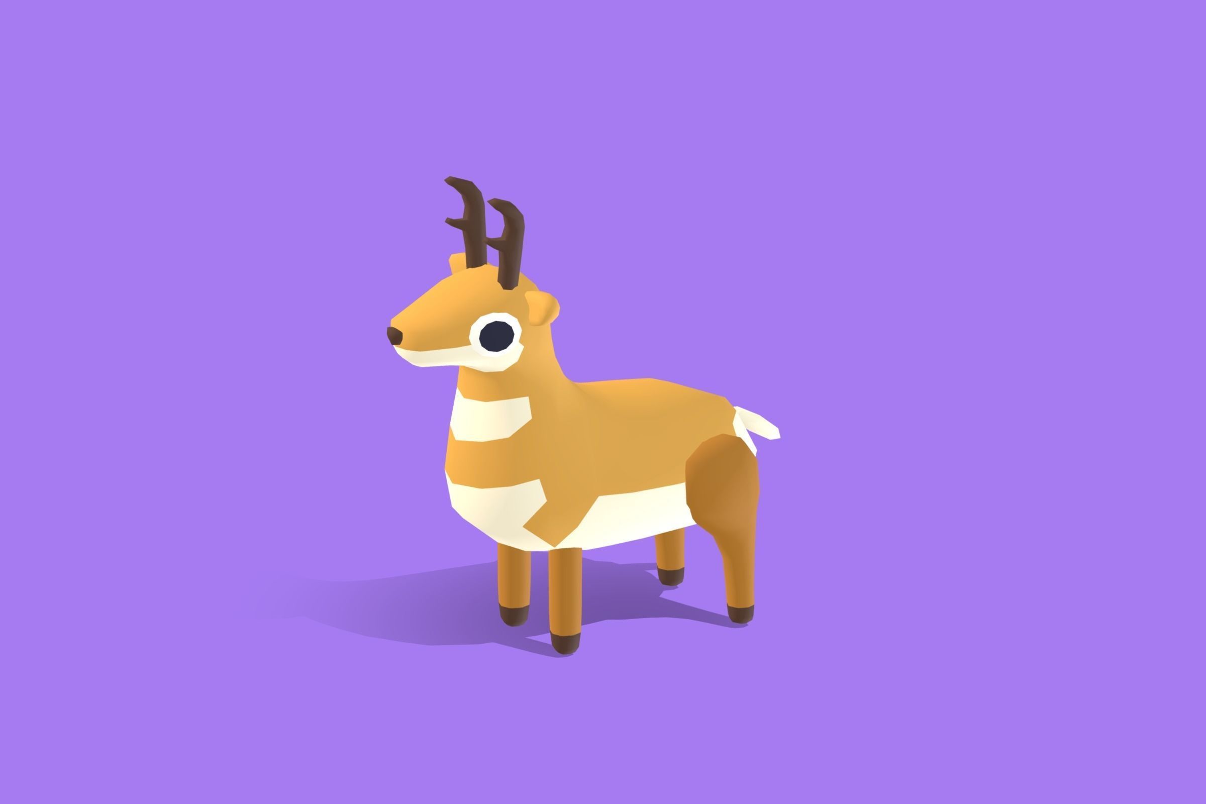 Pronghorn - Quirky Series Low-poly 3D model_11