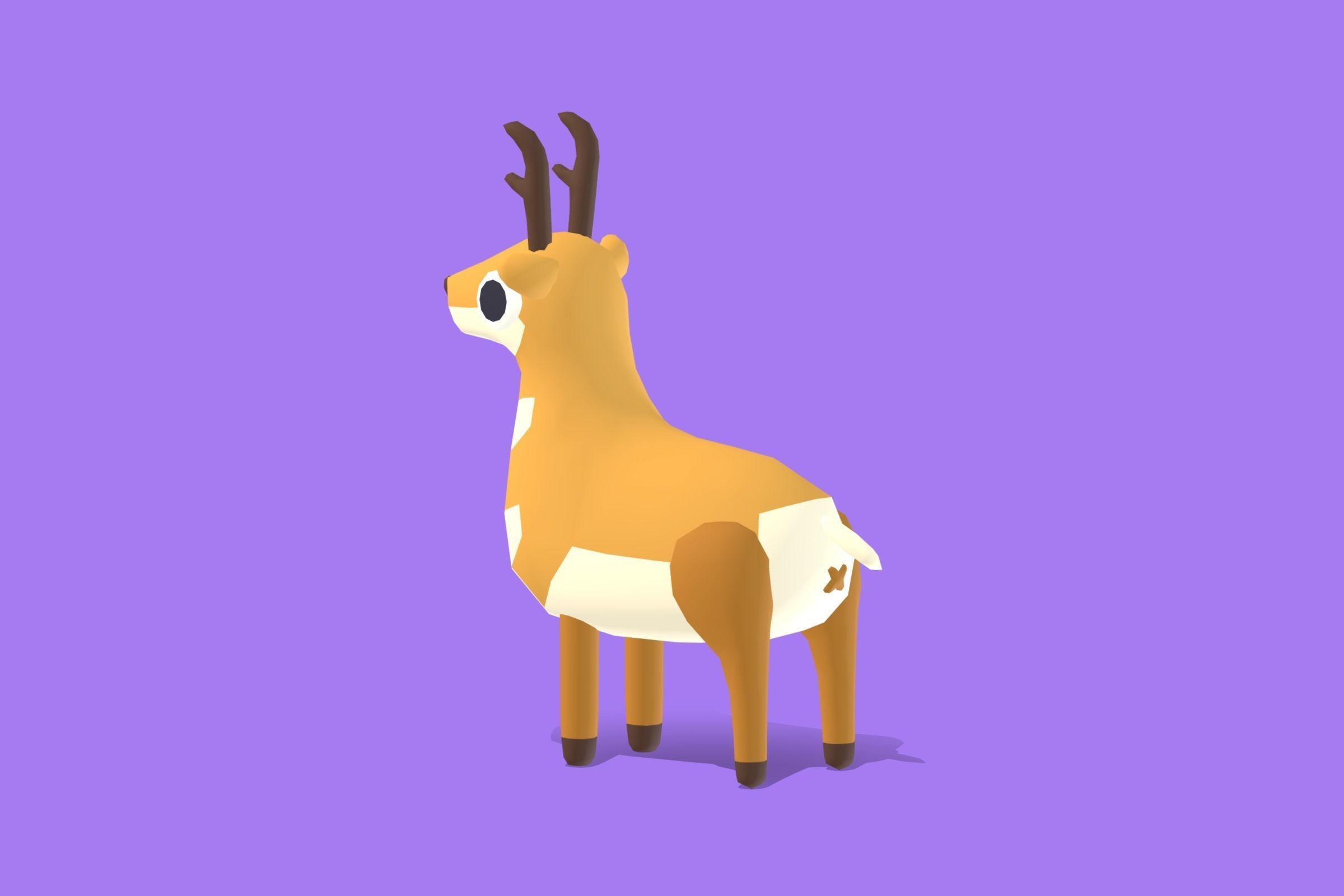 Pronghorn - Quirky Series Low-poly 3D model_1