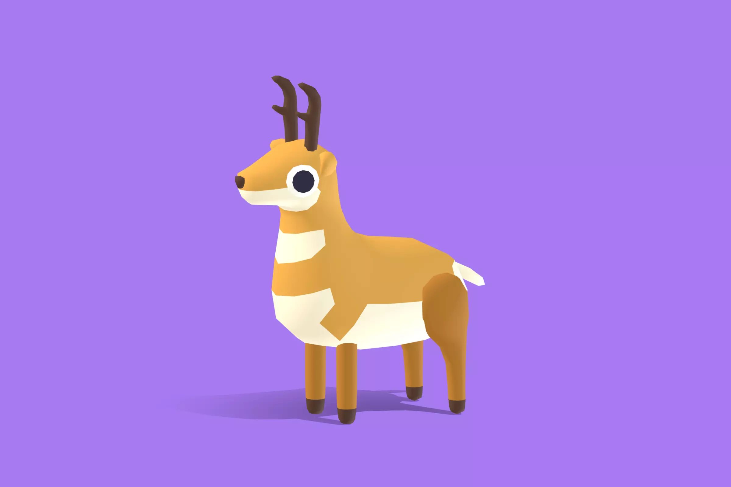 Pronghorn - Quirky Series Low-poly 3D model_0