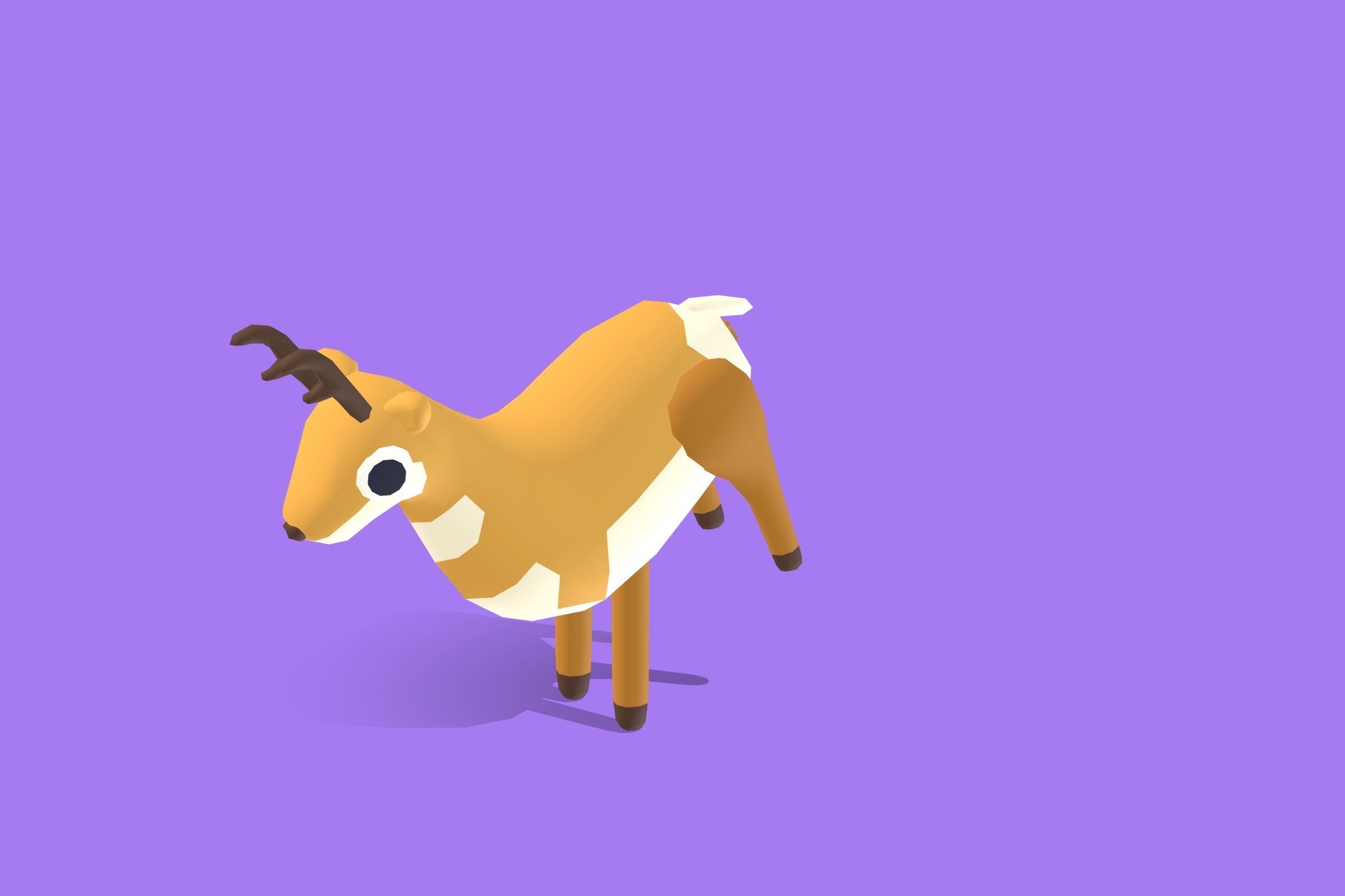Pronghorn - Quirky Series Low-poly 3D model_12