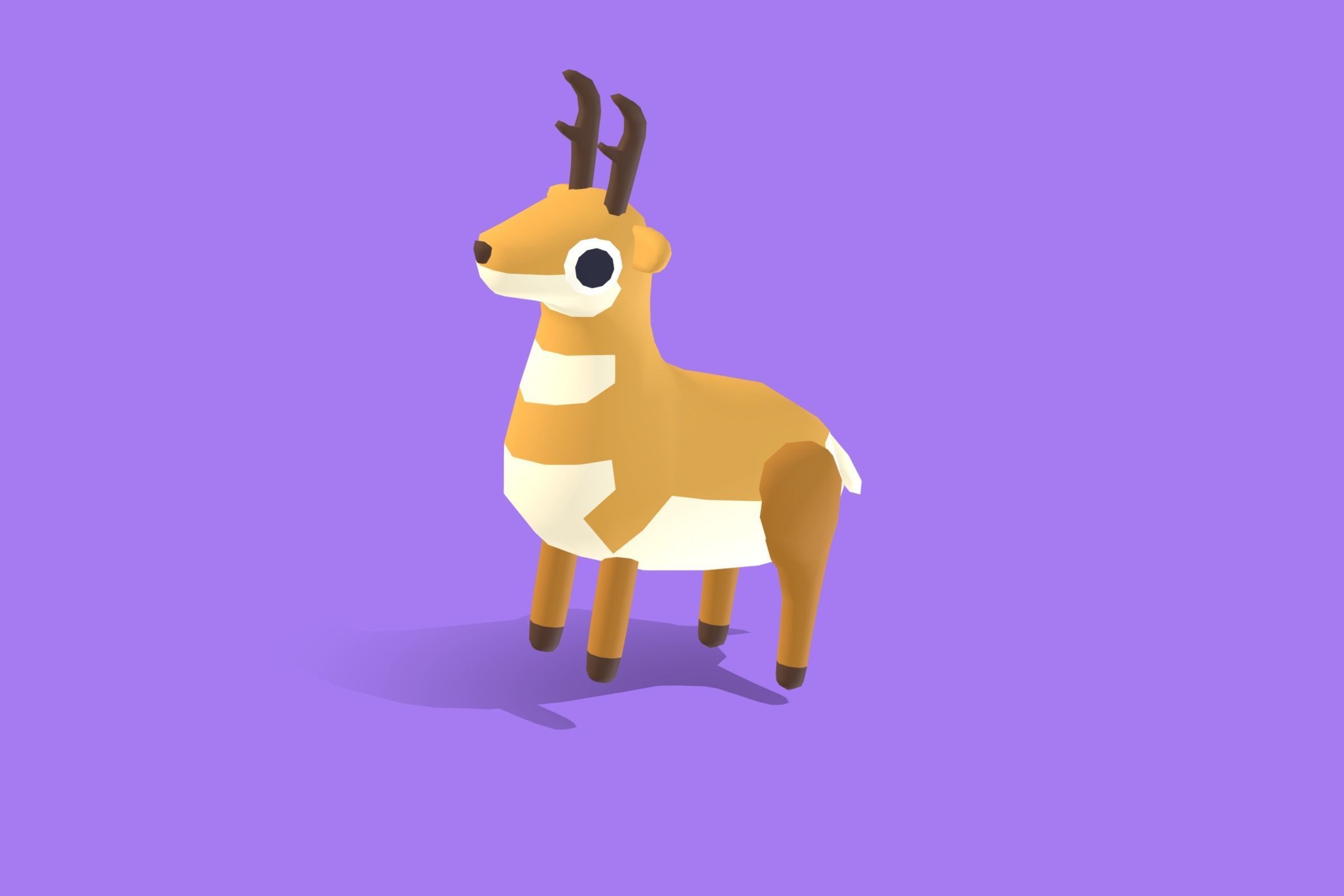 Pronghorn - Quirky Series Low-poly 3D model_9