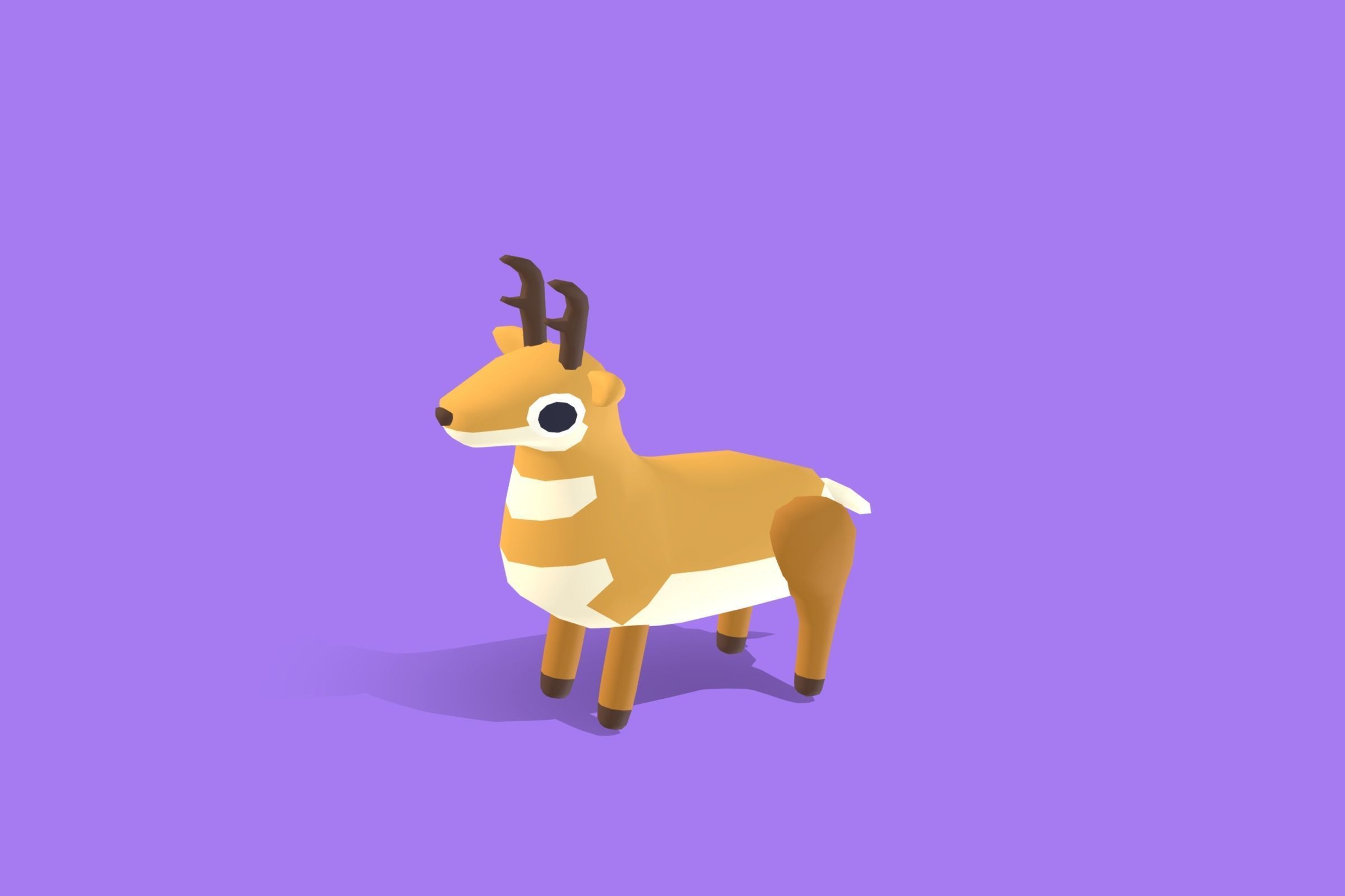 Pronghorn - Quirky Series Low-poly 3D model_10