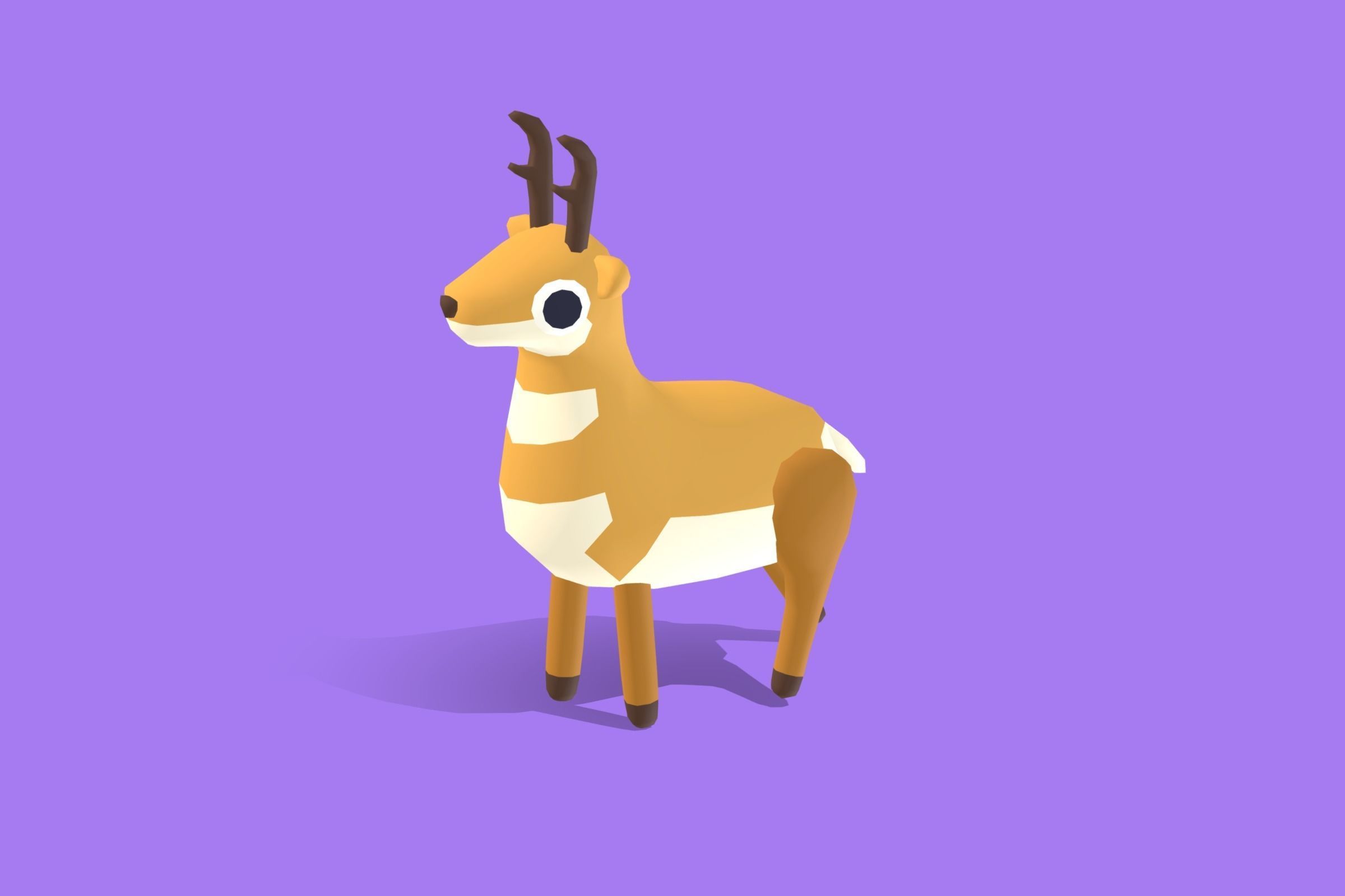 Pronghorn - Quirky Series Low-poly 3D model_6