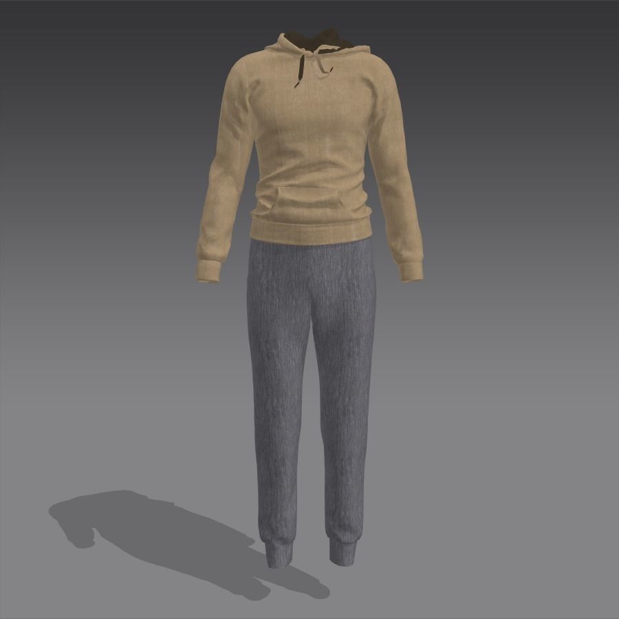 Sweatshirt and Sweatpants 3D model_1