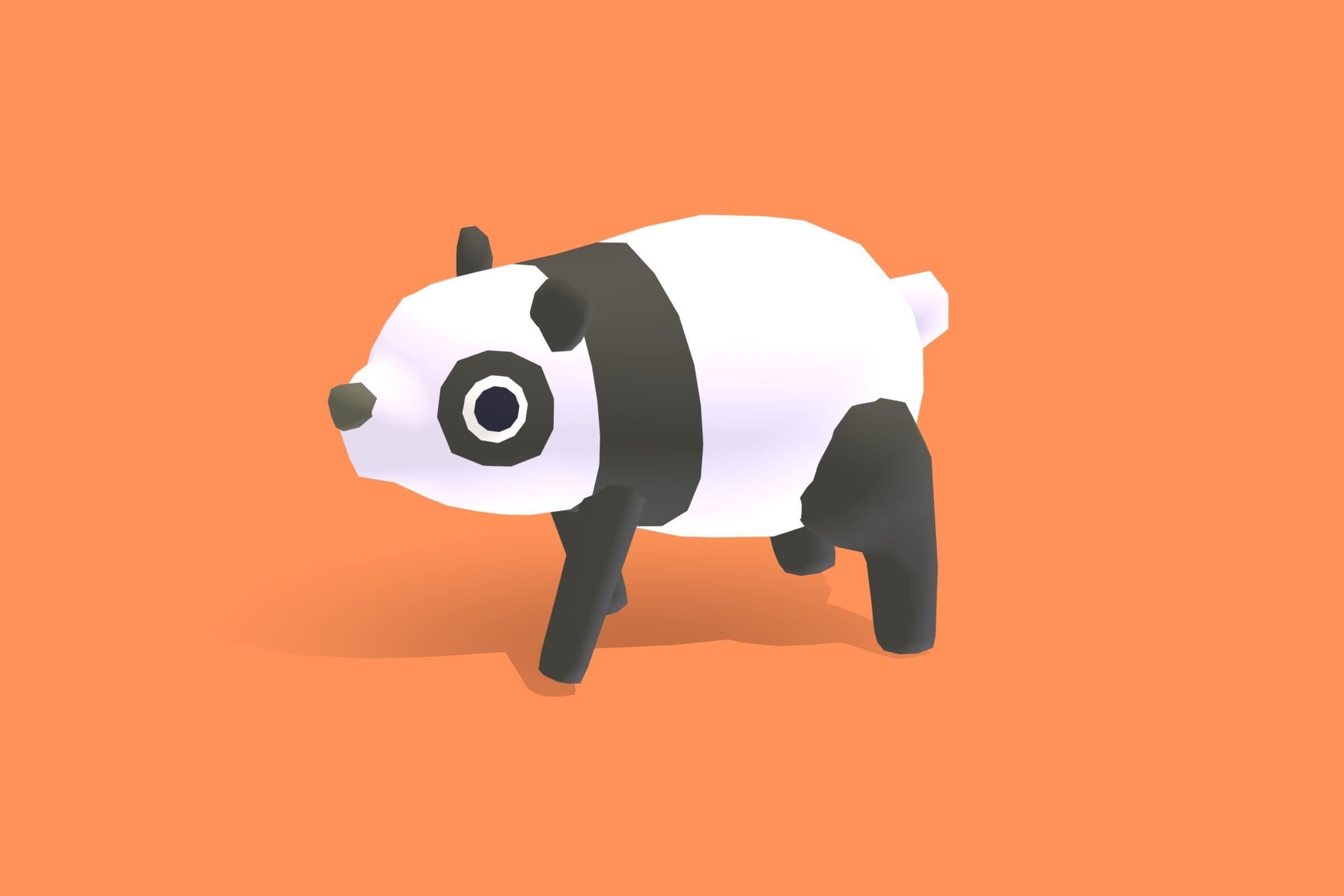 Panda - Quirky Series Low-poly 3D model_7
