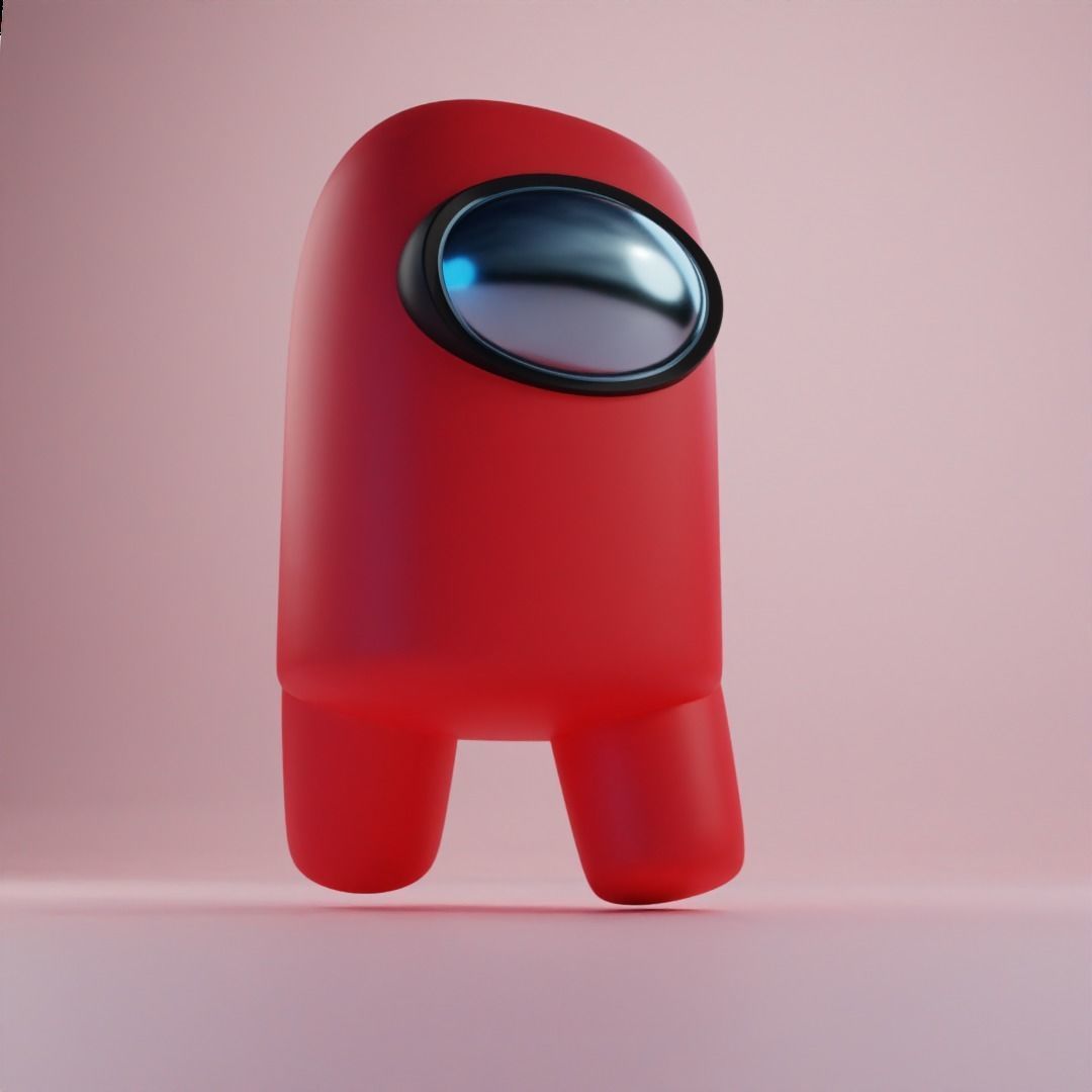 Among Us Red Character 3D model_1