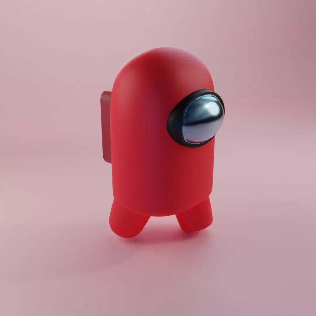 Among Us Red Character 3D model_0
