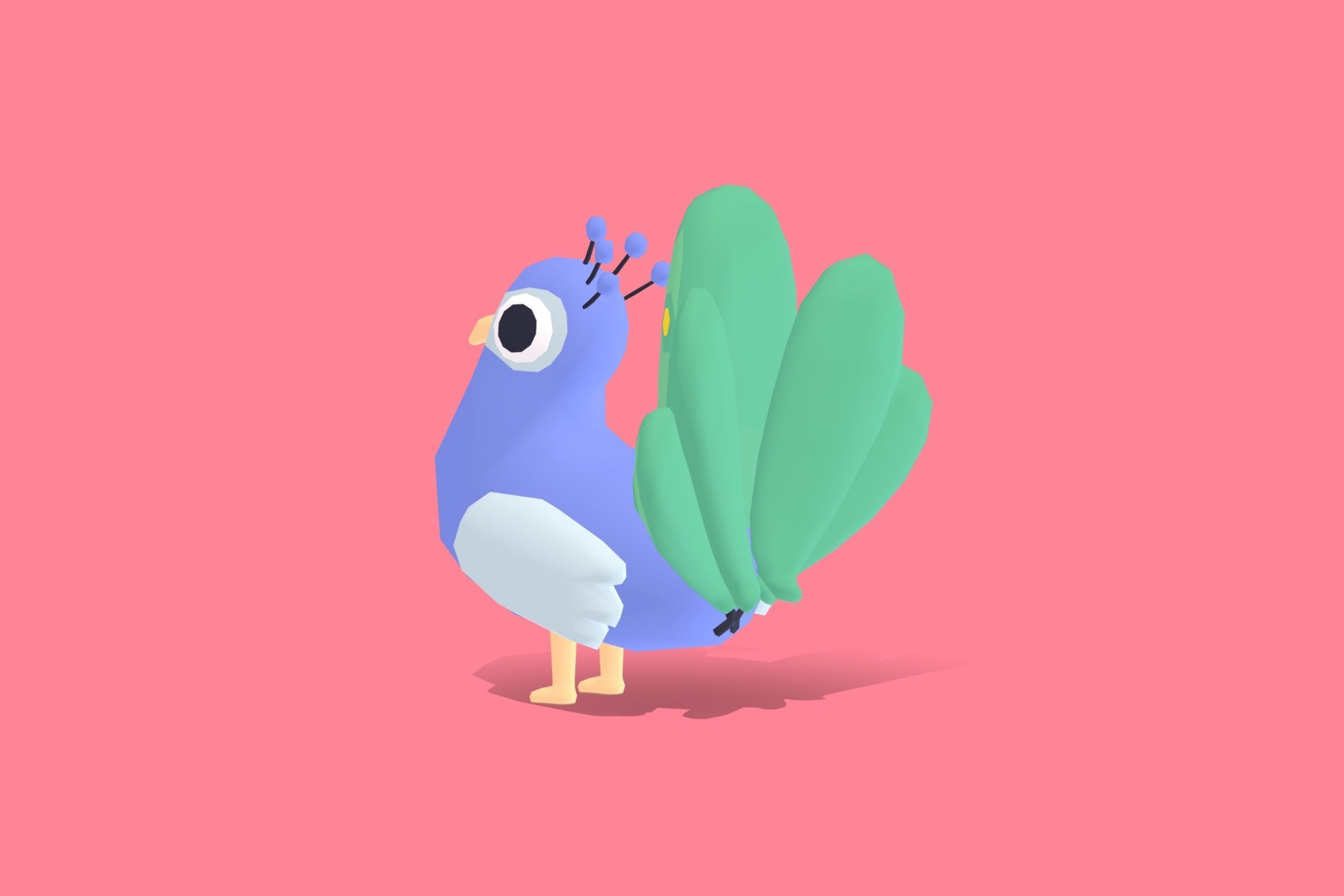Peacock - Quirky Series Low-poly 3D model_1