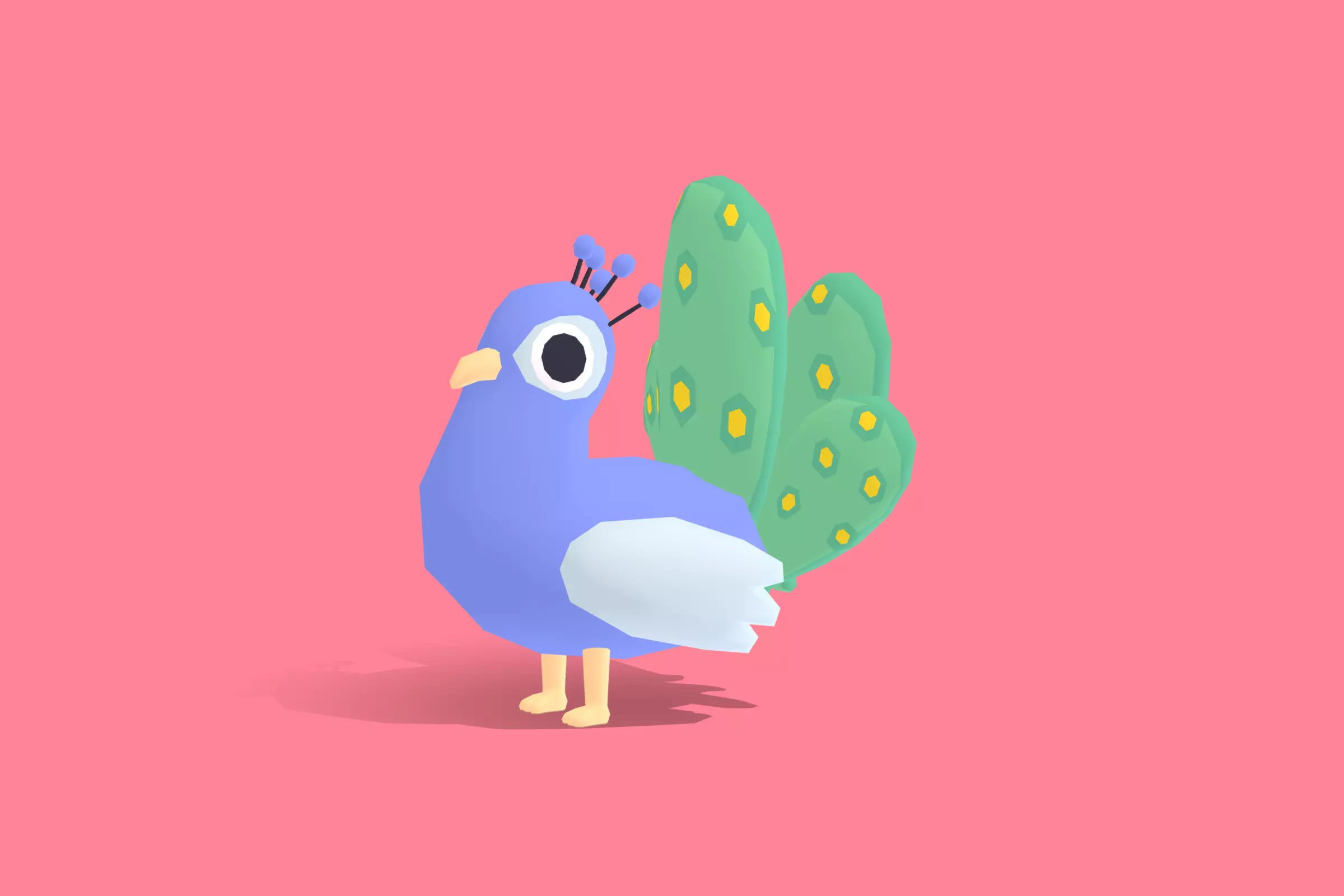 Peacock - Quirky Series Low-poly 3D model_0