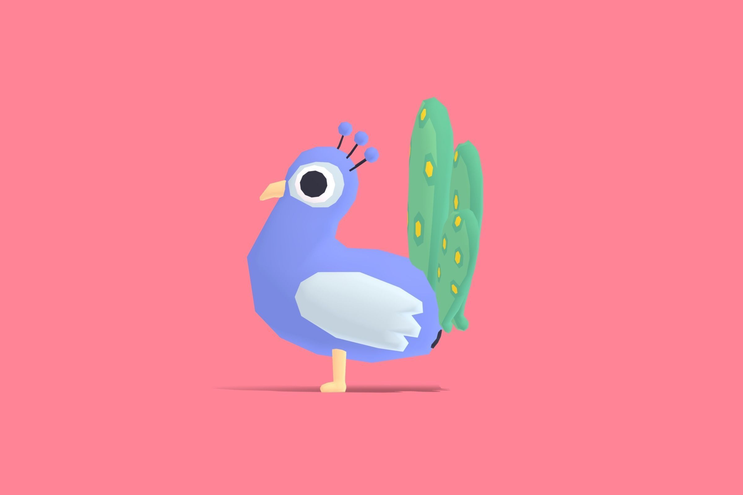 Peacock - Quirky Series Low-poly 3D model_2