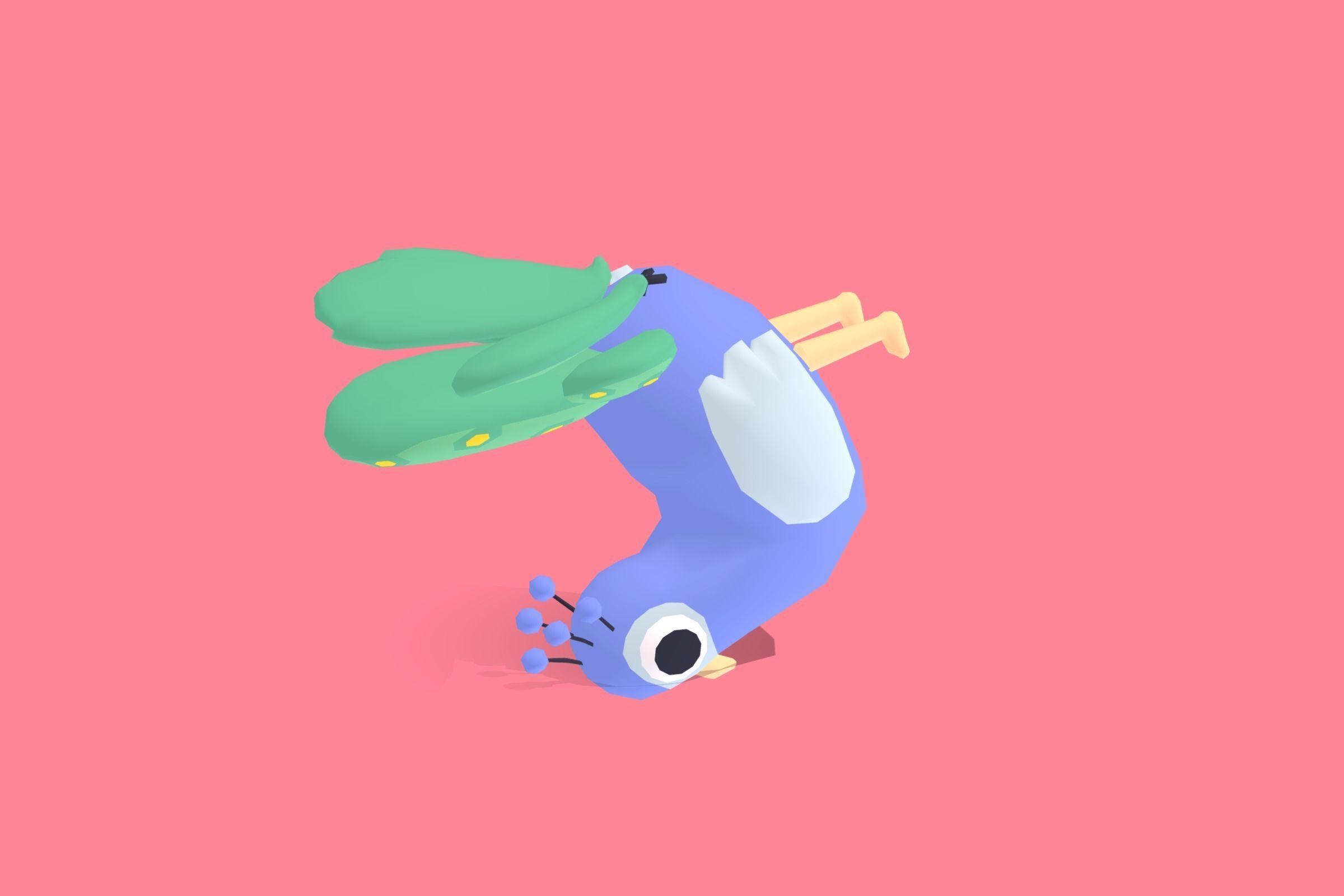 Peacock - Quirky Series Low-poly 3D model_5