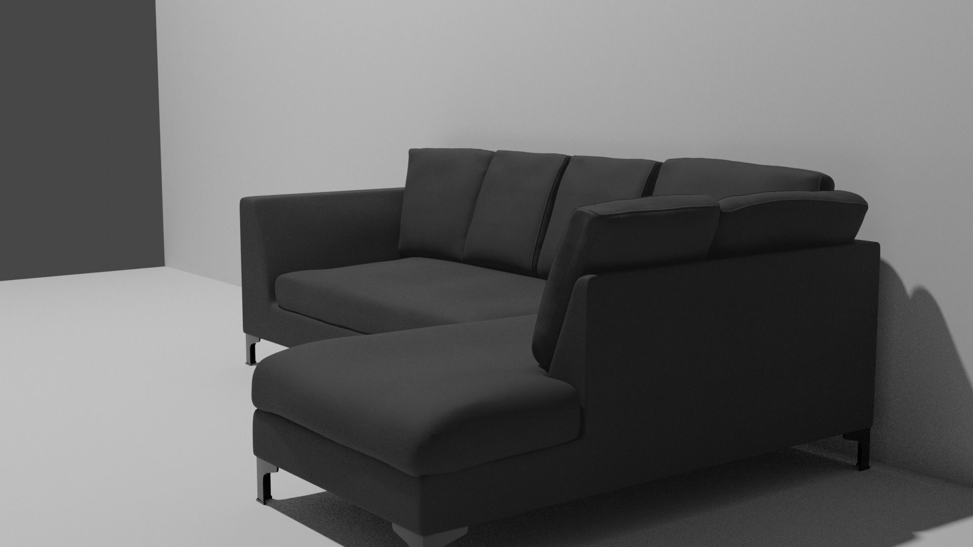 2 sofa collection armchair Low-poly 3D model_4