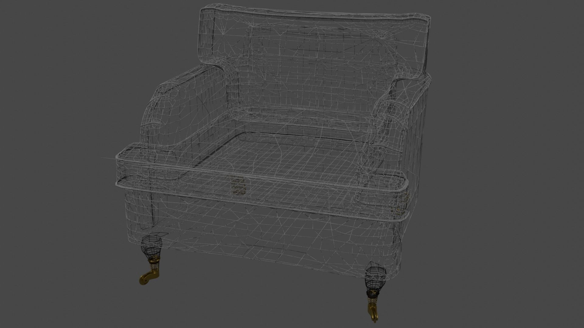 2 sofa collection armchair Low-poly 3D model_8