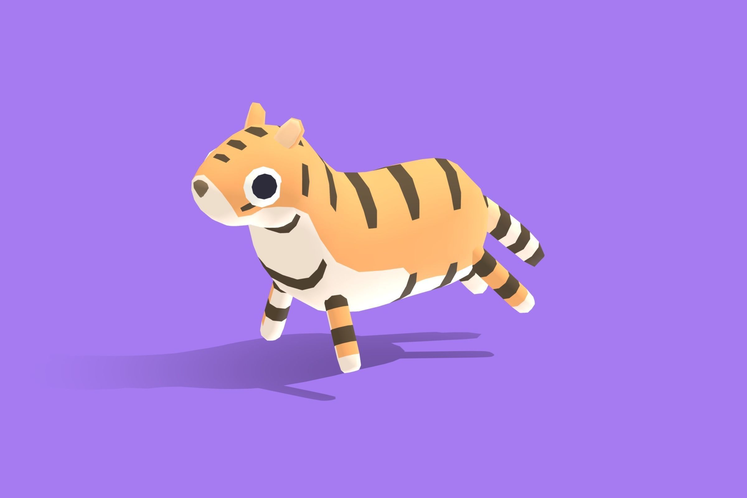 Tiger - Quirky Series Low-poly 3D model_3